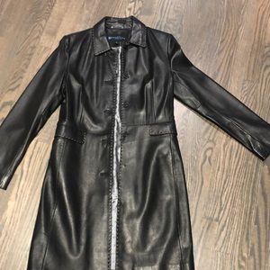 Kenneth Cole Reaction long leather jacket